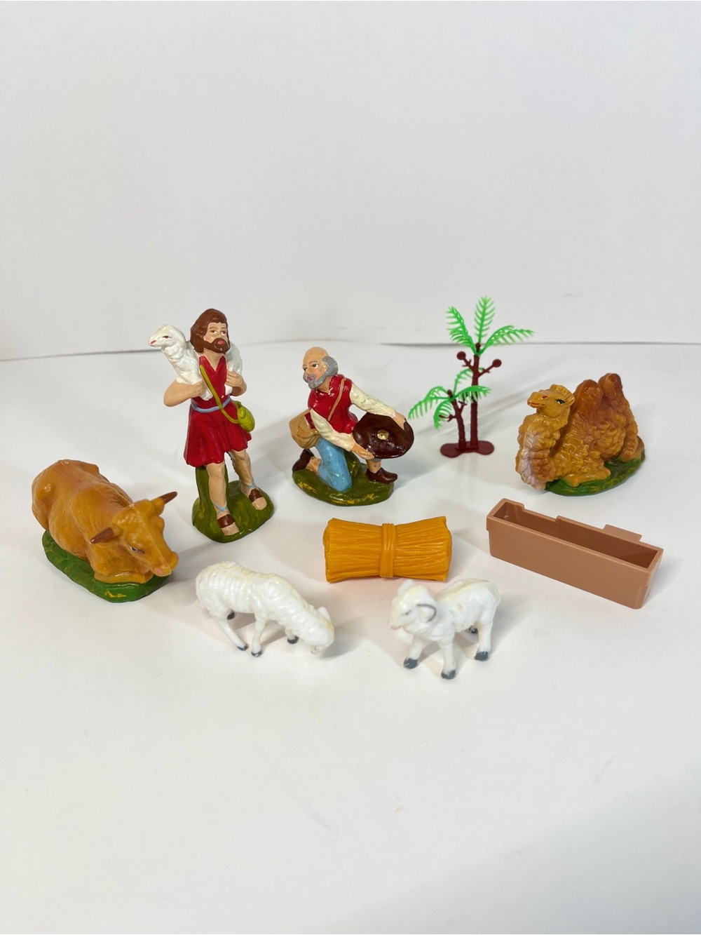 Vintage Made in Italy Biblical Toys Composition Plastic Nativity Set Shepherd